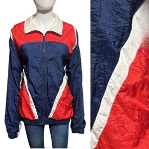 VTG Todd 1 Color Block Windbreaker – Red, White & Blue – Men’s Size L – 90s Era